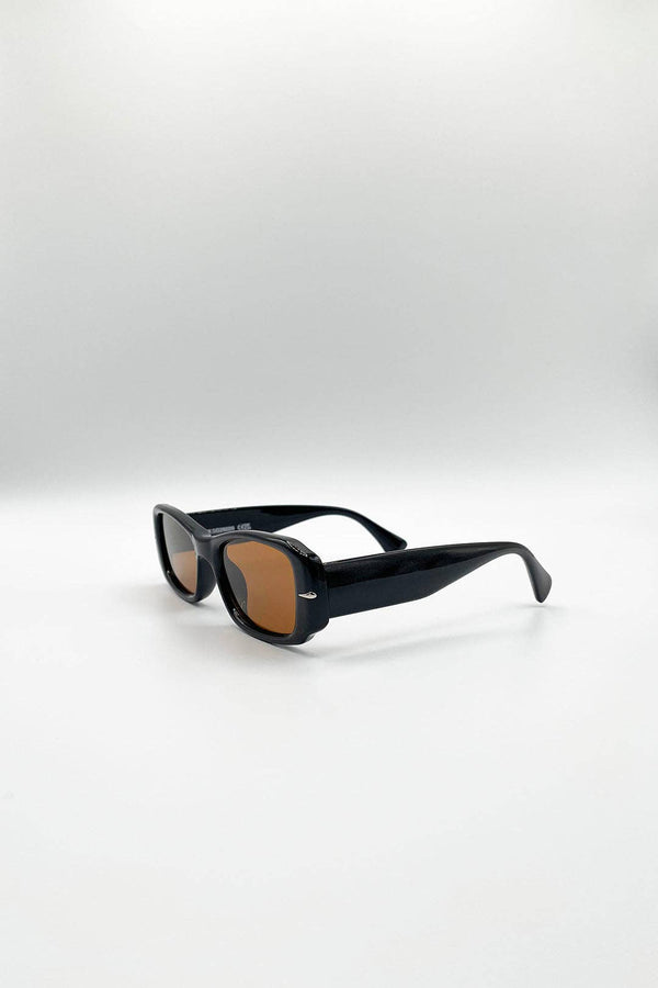 Bold Retangle Sunglasses In Black