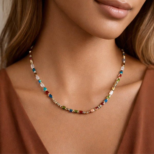 18K Gold Plated Waterproof Stainless Steel Chain Necklace - 7245