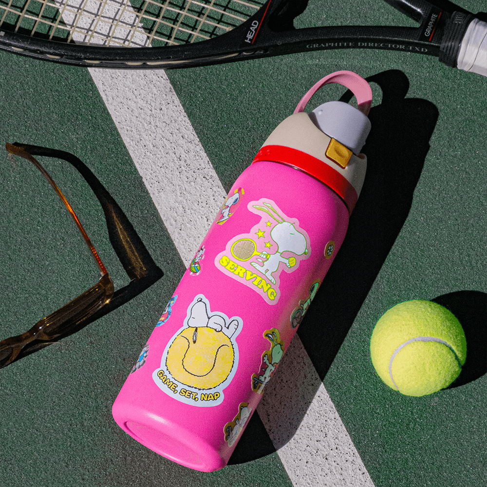 Serving by Snoopy (Tennis) - Die-Cut Sticker (Back to School)
