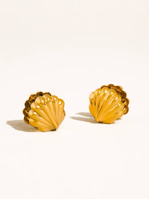 Verina 18K Gold Non-Tarnish Vintage Shell Earrings