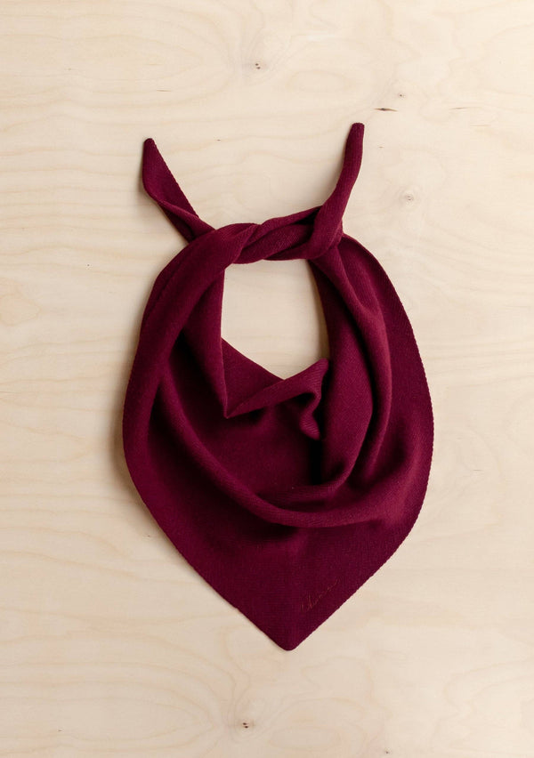 Merino Wool Triangle Scarf in Burgundy