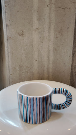 Blue and brown Smiley Face Mug