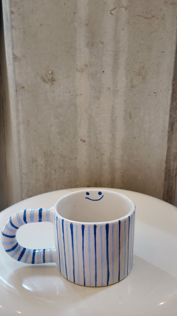 Blue Smiley Face Mug