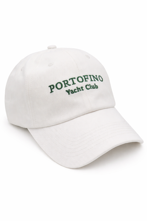 Portofino Yacht Club Baseball Cap in White and Green
