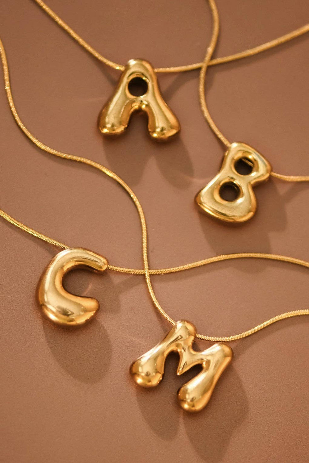 18K Gold Plated Waterproof Stainless Steel Initial Necklace