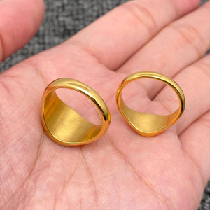 18K Gold Plated Stainless Steel Smiley Face Ring