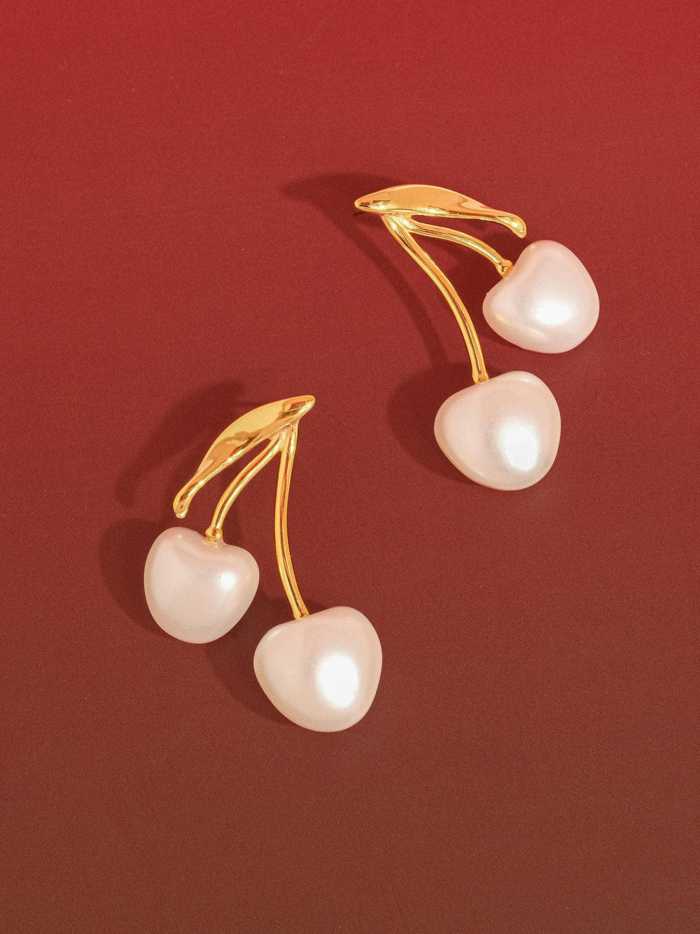 Chérie 18K Gold Pearl Cherry Earrings