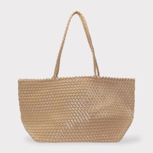 XL Leather Weaving Tote Bag 
