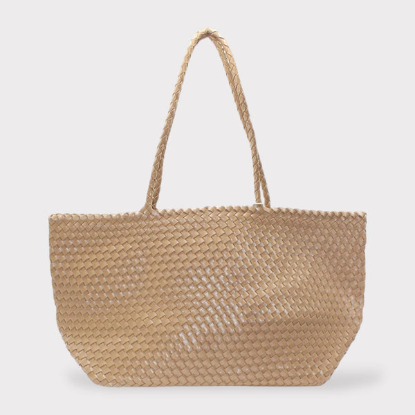 XL Leather Weaving Tote Bag 