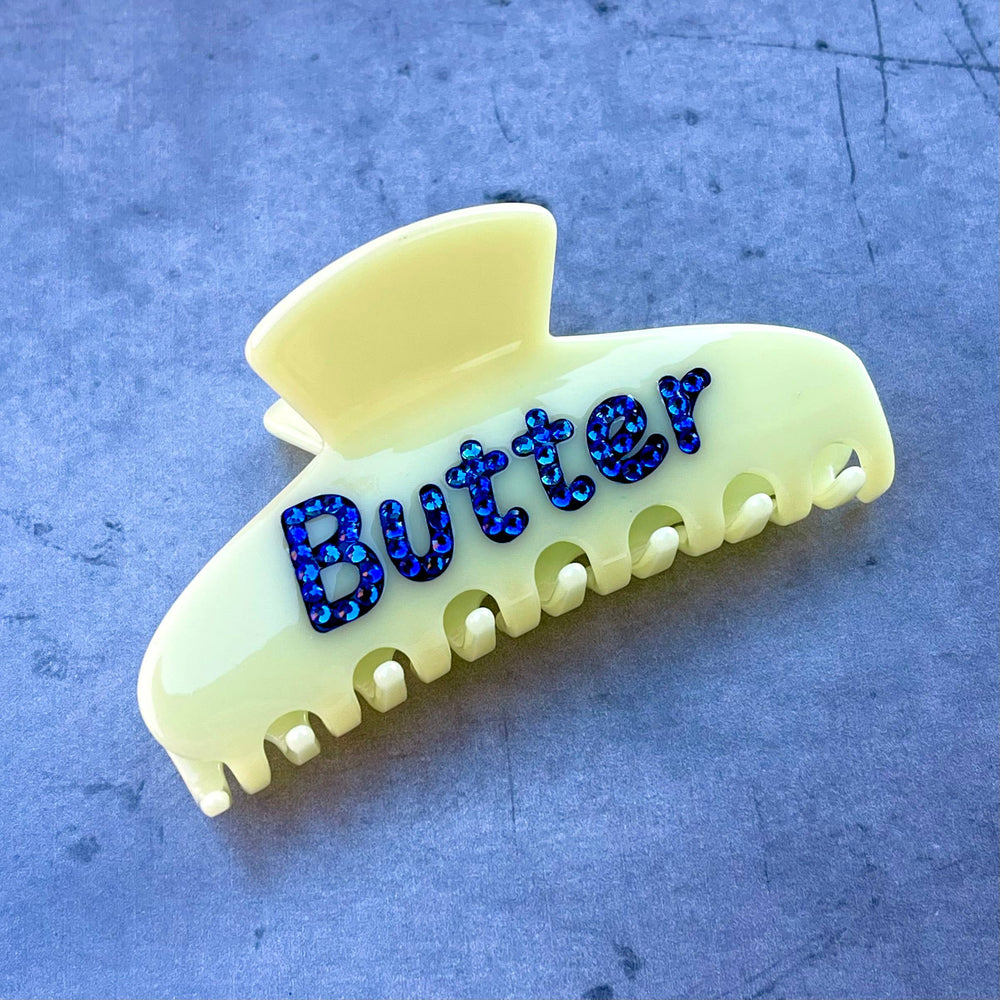 Butter Rhinestone Hair Claw clip