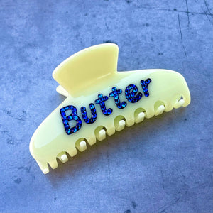 Butter Rhinestone Hair Claw clip