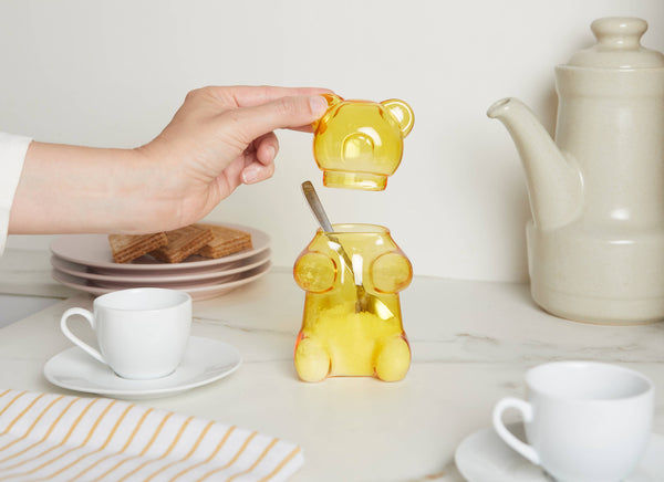Glass Gummy Bear Sugar Bowl