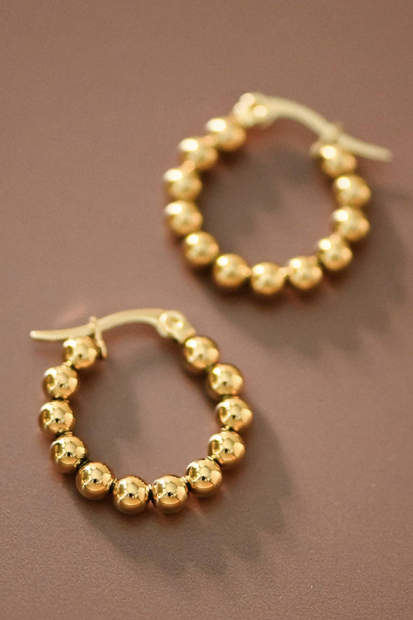 18K Gold Plated Waterproof Stainless Steel Hoop Earrings - 7538