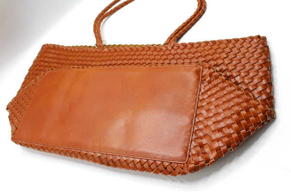 XL Leather Weaving Tote Bag 