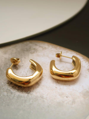 18K Gold Plated Non-Tarnish Classic C Hoop Earring