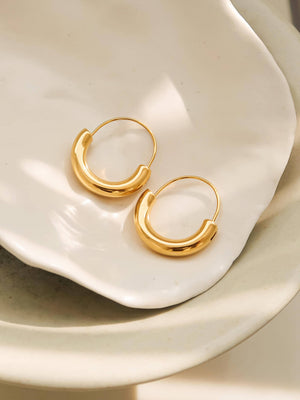Gold Plated Non-Tarnish U-Shape Hoop Earring