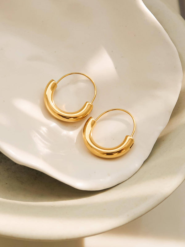 Gold Plated Non-Tarnish U-Shape Hoop Earring