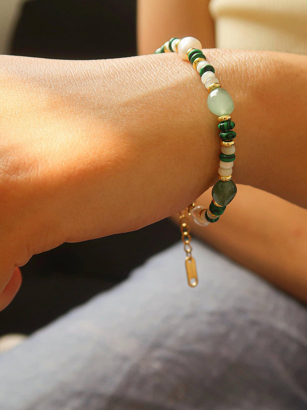 Non-Tarnish Bohemian Stone and Bead Bracelet