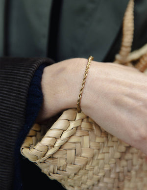 Waterproof Gold 3mm Rope Twist Bracelet