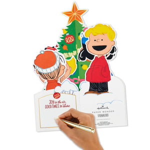 Christmas Card - 3D Pop up Jumbo Peanuts™ Children & Snoopy