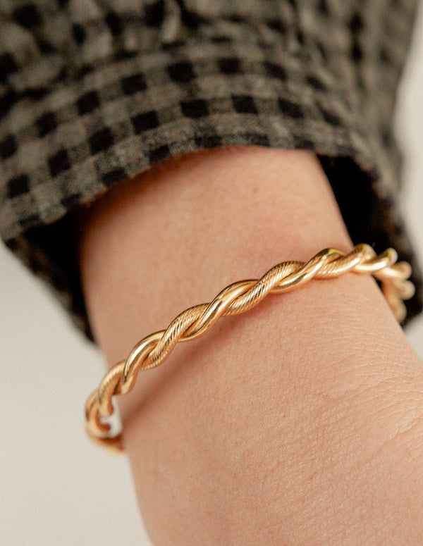 Waterproof Twist Cuff Bangle