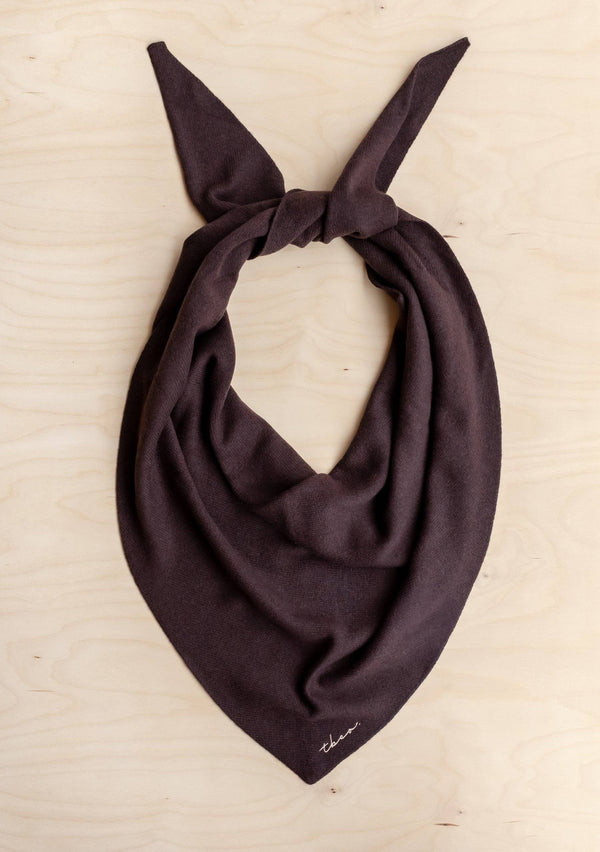 Large Merino Wool Triangle Scarf in Brown