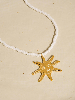 Iridessa 18K Gold Non-Tarnish Sun Beaded Necklace