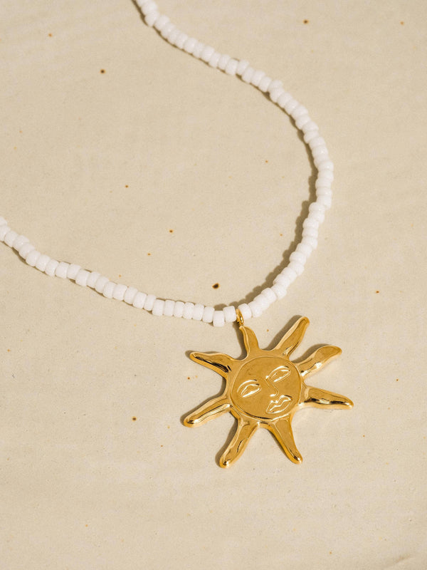 Iridessa 18K Gold Non-Tarnish Sun Beaded Necklace