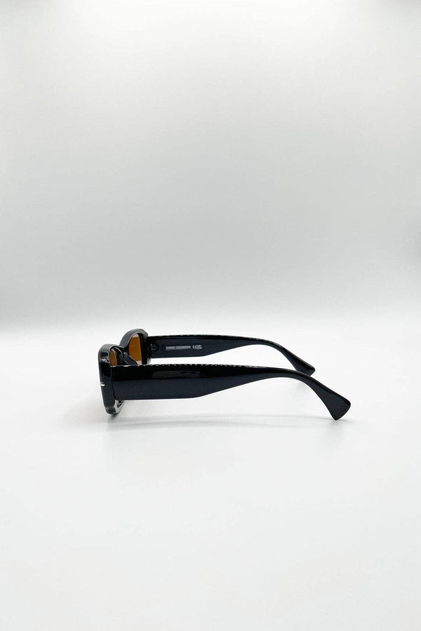 Bold Retangle Sunglasses In Black