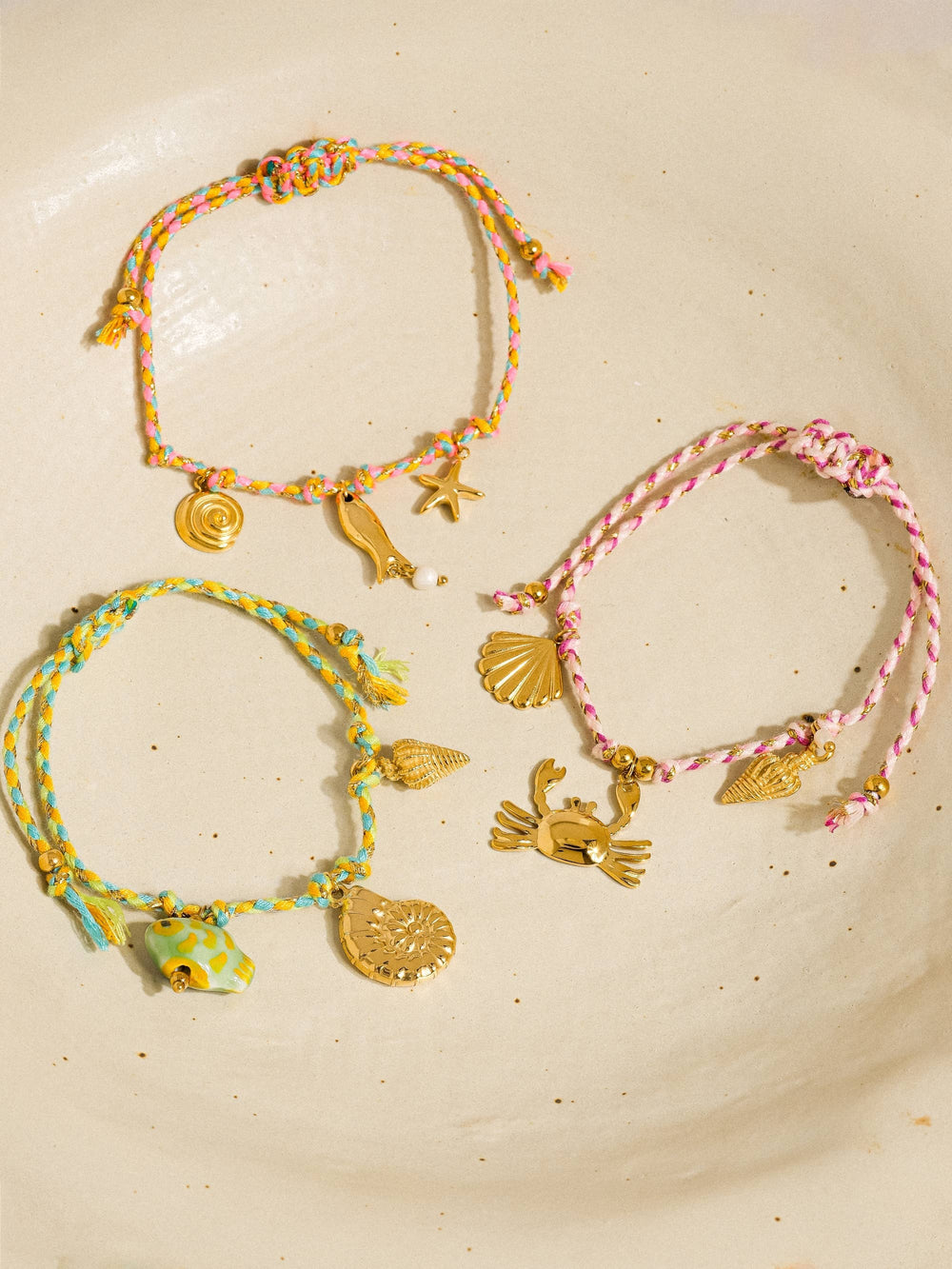 Gold Plated & Non-Tarnish Summer Rope Charm Bracelet