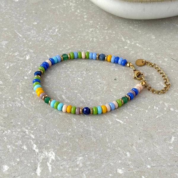 Tarnish Resistant Meadow and Air Beaded Bracelet