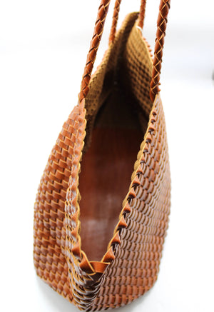 XL Leather Weaving Tote Bag 