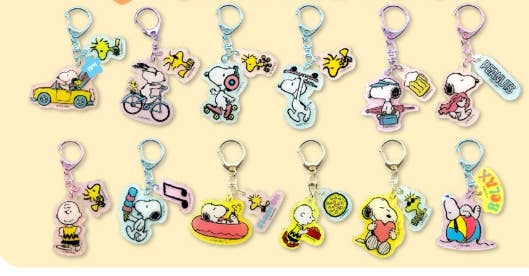 Snoopy Secret Double Acrylic Keyring Random Box
