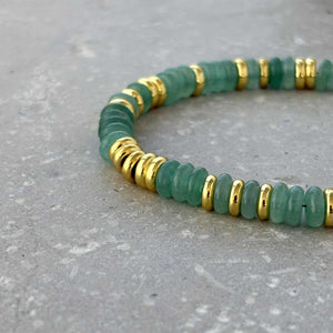 Tarnish Resistant Stone And Gold Beaded Bracelet