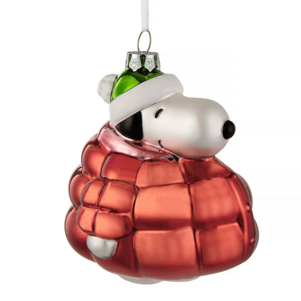 Glass Ornament  Peanuts™ Snoopy in Red Puffer Jacket