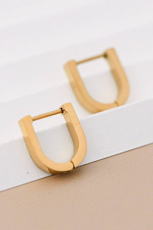 18K Gold Plated Waterproof Stainless Steel Hoop Earrings