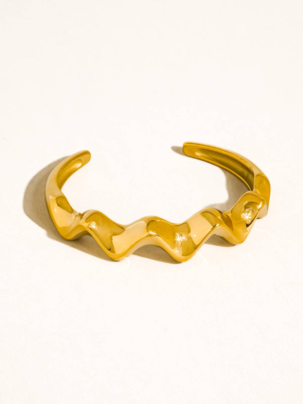Non-Tarnish Wave Cuff Bracelet
