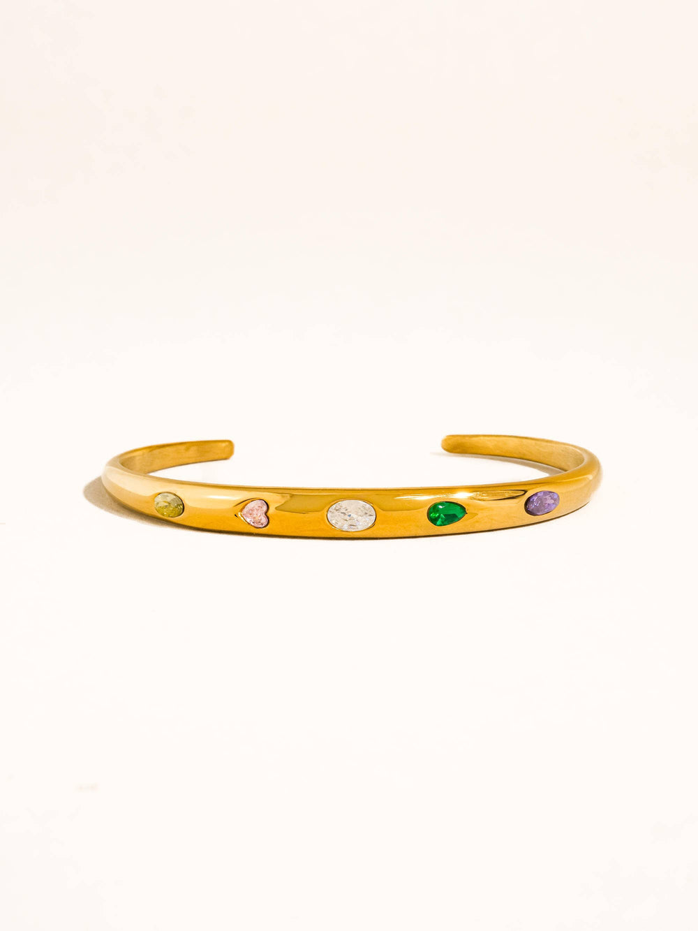 Juneau 18K Gold Non-Tarnish Multicolor CZ Bangle